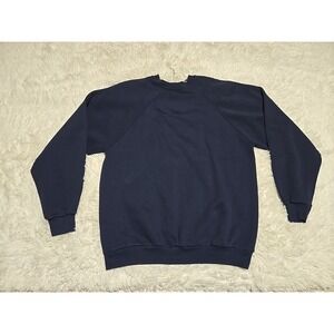 Vintage Tultex Maximum Sweats Sweatshirt XL Crewneck Blank‎ Navy Blue 90s